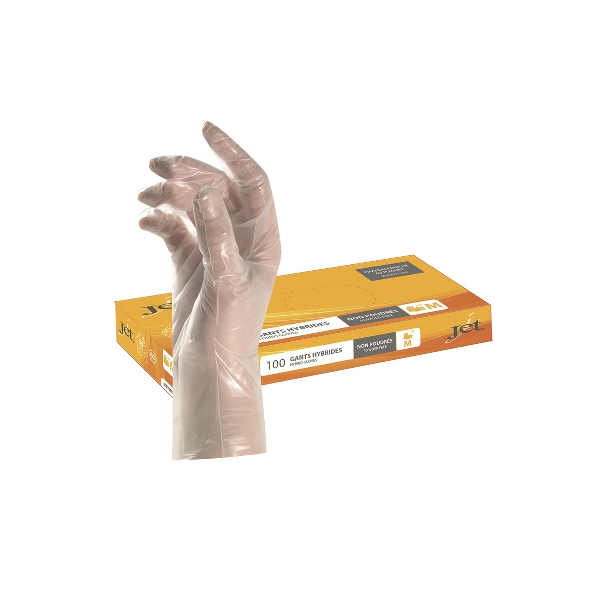 Gants TPE transparents non poudrés sans latex - Taille M – Boîte de 100 - Gants jetables