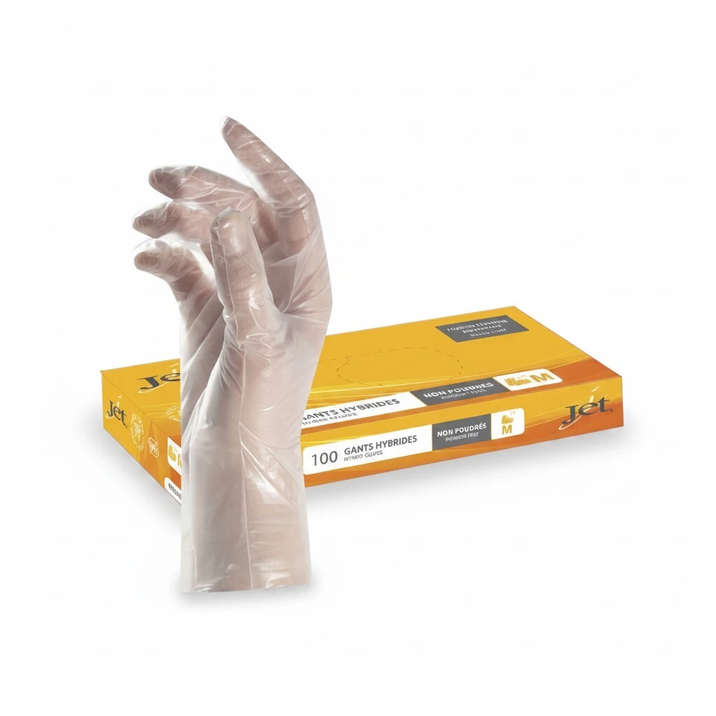 Gants TPE transparents non poudrés sans latex - Taille L – Boîte de 100 - Gants jetables