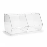 Distributeur de bonbons 2 compartiments transparent plexi 38 x 30 x 20 cm - Présentoir bonbons - Vitrines alimentaires