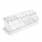 Distributeur de bonbons 3 compartiments transparent plexi 45 x 20 x 15 cm - Présentoir bonbons - Vitrines alimentaires