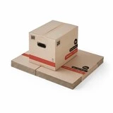 Carton déménagement 36L avec poignée - carton double cannelure 40 x 30 x 30 cm - Caisse carton double cannelure - Lot de 10 - Caisses américaines cartons