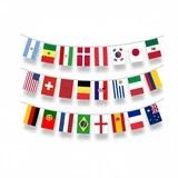 Guirlande Football 2026 15 x 23 cm 8 m - 24 drapeaux du monde - Décoration coupe du monde - Ballons et Accessoires de fête