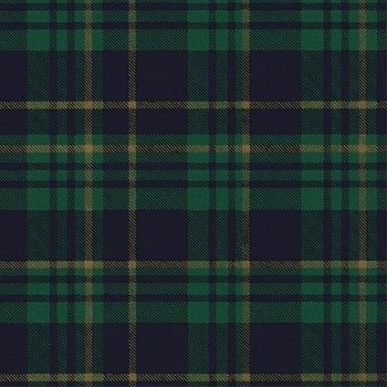 Papier cadeau à motif tartan vert et or 70 cm x 50 m – 80 g/m² - Papier cadeaux couchés à motifs