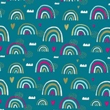 Papier cadeau bleu à motif arcs-en-ciel 70 cm x 50 m 80 g/m² - Papiers cadeaux enfants