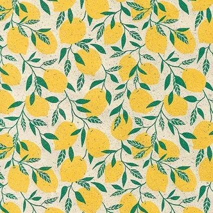 Papier cadeau naturel à motif citron 70 cm x 50 m - Papiers cadeaux kraft à motifs