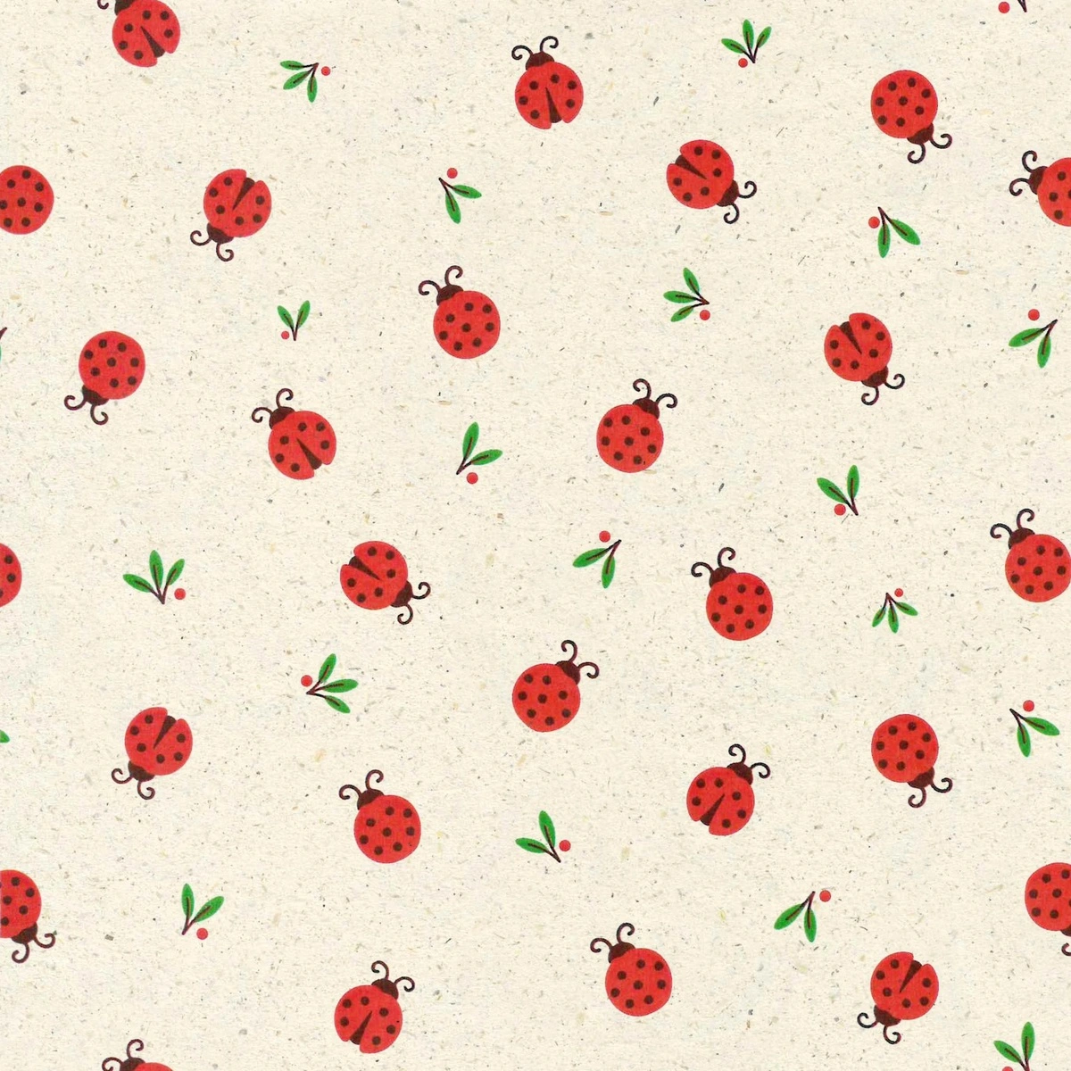 Papier cadeau naturel à motif coccinelle 70 cm x 50 m - Papiers cadeaux kraft à motifs
