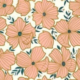 Papier cadeau beige à motif floral rose et or 70 cm x 50 m - Papier cadeaux couchés à motifs