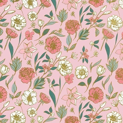 Papier cadeau à motif floral rose et bleu 70 cm x 50 m - Papier cadeaux couchés à motifs