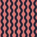 Papier cadeau motif ondulé rétro bleu / rose – Papier cadeau pro graphique - Rouleau de 70 cm x 50 m - Papier cadeaux couchés à motifs