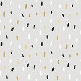 Papier cadeau Pluie Noir / Or / Blanc sur fond Beige 70 cm x 50 m papier couché 80 g/m² - Papier cadeau pro - Papiers cadeaux Noël
