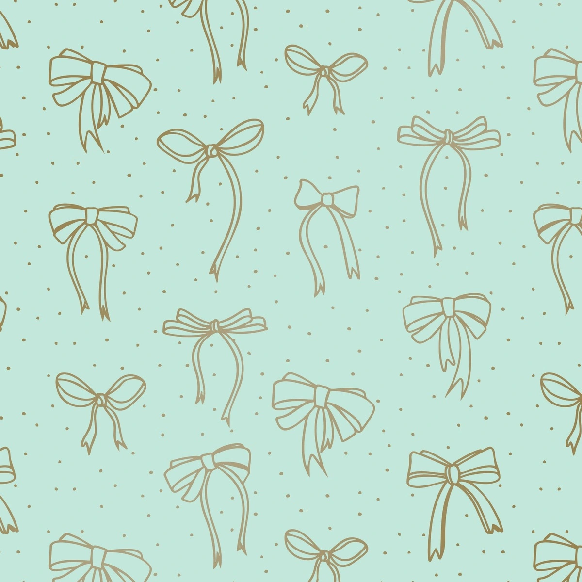 Papier cadeau bleu à motif nœud doré 70 cm x 50 m - Papier cadeaux couchés à motifs