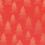 Papier cadeau Sapins de Noël Or sur fond Rouge - Papier cadeau pro - Rouleau de 70 cm x 50 m - Papier cadeaux couchés à motifs