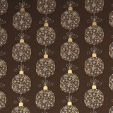 Papier cadeau Boules de Noël étoilées sur fond Marron 70 cm x 50 m - Papier cadeau pro - Papier cadeaux couchés à motifs