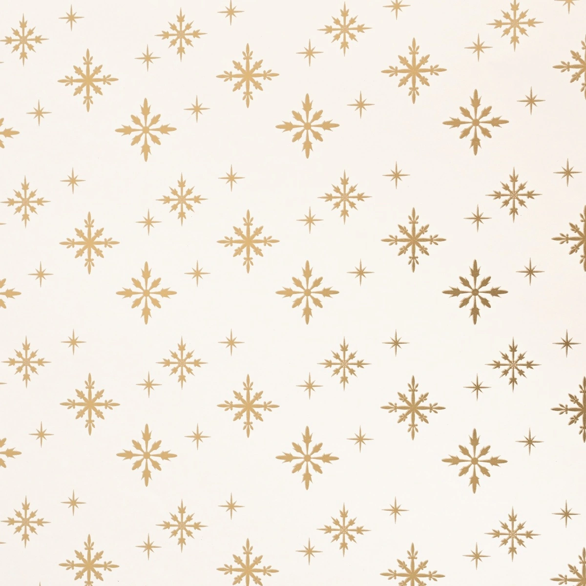 Papier cadeau Noël Flocons Or / Blanc 70 cm x 50 m - Papier cadeau pro - Emballage cadeau Noël - Papier cadeaux couchés à motifs