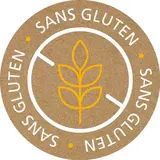 Étiquette adhésive Sans Gluten ø 35 mm kraft/blanc/orange – Autocollant Sans Gluten - Boîte de 500