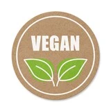 Étiquette adhésive Vegan ø 35 mm kraft/blanc/vert – Autocollant Vegan - Boîte de 500 - Étiquettes produits alimentaires