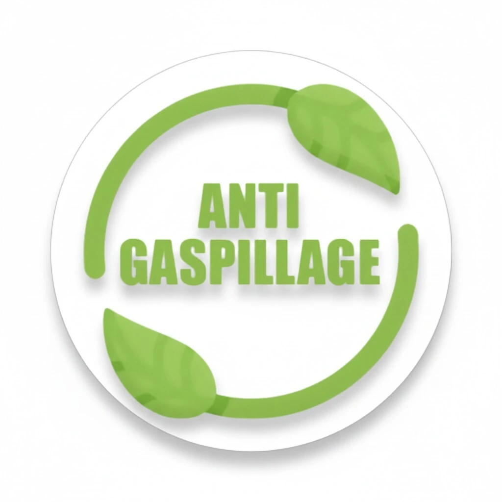 Étiquette adhésive Anti Gaspillage ø 35 mm blanc/vert – Sticker Anti Gaspi - Boîte de 500 - Étiquettes produits alimentaires