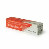 Film étirable alimentaire en boîte distributrice avec lame plastique Filmaplast - Rouleau de 30 cm x 300 m