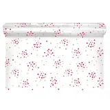Film polypropylène transparent / rouge imprimé étoiles Starry 80 cm x 120 m – Film fleuriste imprimé - Films polypropylène à motifs
