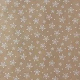 Papier cadeau Noël kraft brun Flocons 2 Blanc 69 cm x 50 m - Papier cadeau pro - Papiers cadeaux kraft à motifs