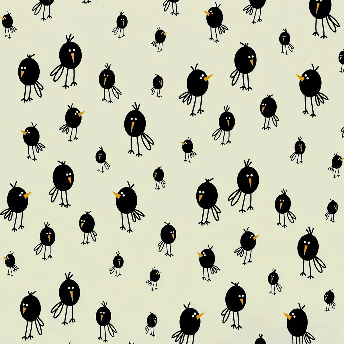 Papier cadeau enfant « Vic » 69 cm x 50 m – Papier couché vert oiseaux noirs - Papiers cadeaux enfants