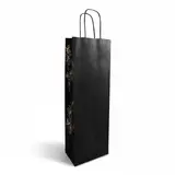 Sac kraft noir Vignes poignées torsadées 14+8x39cm 100g/m² - paquet de 50 - Contenants et coffrets