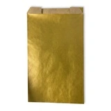 Pochette cadeau kraft Or intérieur Brun 12 x 4,5 x 20 cm - Sachet cadeau kraft - Paquet de 250 - Pochettes cadeaux unies