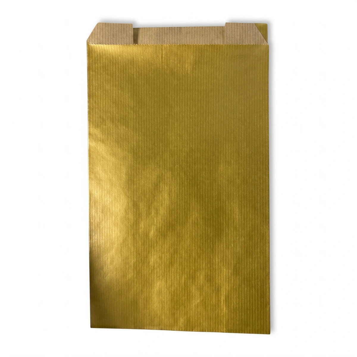 Pochette cadeau kraft Or intérieur Brun 16 x 8 x 27 cm - Sachet cadeau kraft - Paquet de 250 - Pochettes cadeaux unies