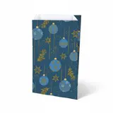Pochette cadeau de Noël sur fond bleu Bellune 18 x 6 x 35 cm - Sachet cadeau de Noël - Paquet de 150 - Pochettes cadeaux à motifs
