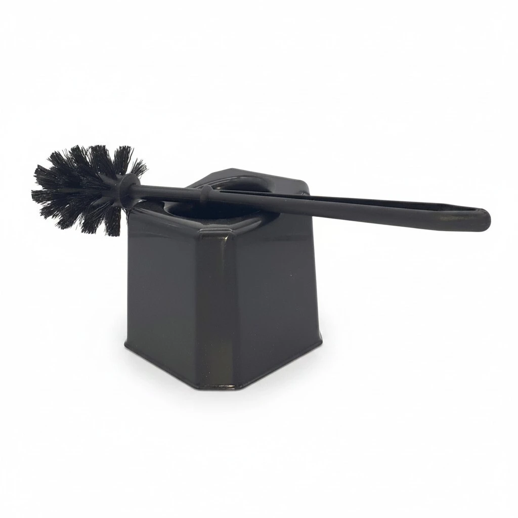Combiné WC brosse boule + bac - Pot avec brosse WC - Brosse pour toilette - Noir - Accessoires WC-2