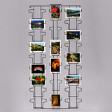 Présentoir cartes postales mural noir 24 godets L.50 x H.100 cm - Présentoirs cartes postales