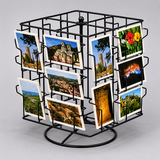 Présentoir cartes postales comptoir noir tournant 20 godets L.30 x H.43,5 cm - Présentoirs cartes postales