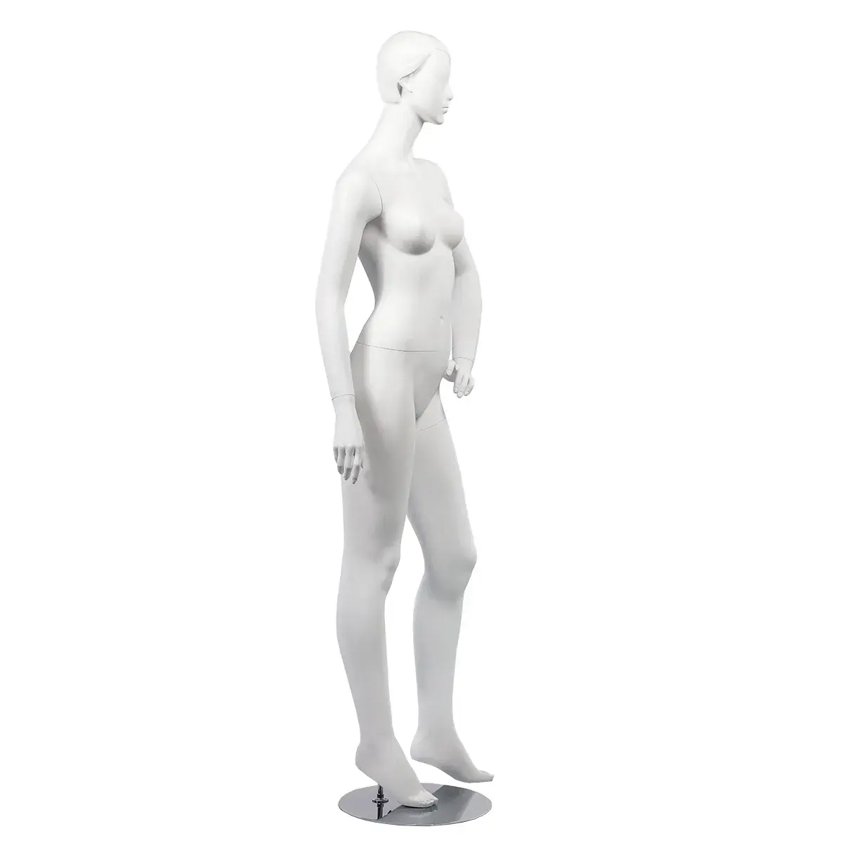 Mannequin femme, tête et cheveux sculptés H 180 cm Fibre de verre - Blanc mat - Mannequins femmes-2