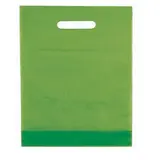 Sac plastique poignées découpées renforcées PEBD 55µ 50 x 50 x 5 cm - Vert Anis - Lot de 100 - Sacs plastique unis, poignées découpées