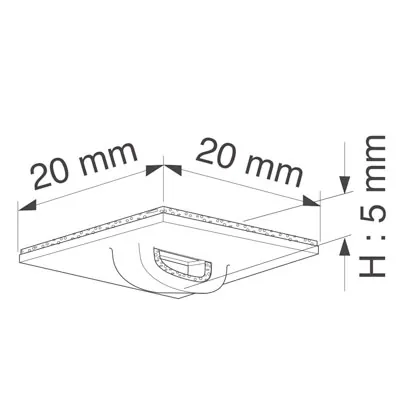Platine adhésive - Blanc - L 20 x 20 mm - Pqt de 20 - Éléments de suspension-3