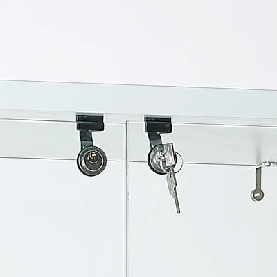 Vitrine colonne verre trempé socle blanc 4 tablettes 60 x 40 x 180 cm sur roulettes – Vitrine d’exposition - Vitrine exposition magasin - Vitrines Bois-3