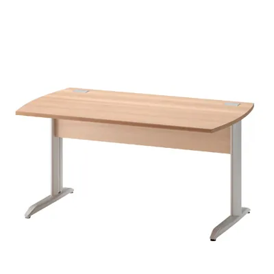 Bureau droit Jazz hêtre ambré 120 x 80 x H 74 cm pieds métal - Bureaux, Tables de travail