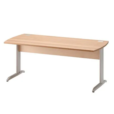 Bureau droit Jazz hêtre ambré 160 x 80 x H 74 cm pieds métal - Bureaux, Tables de travail