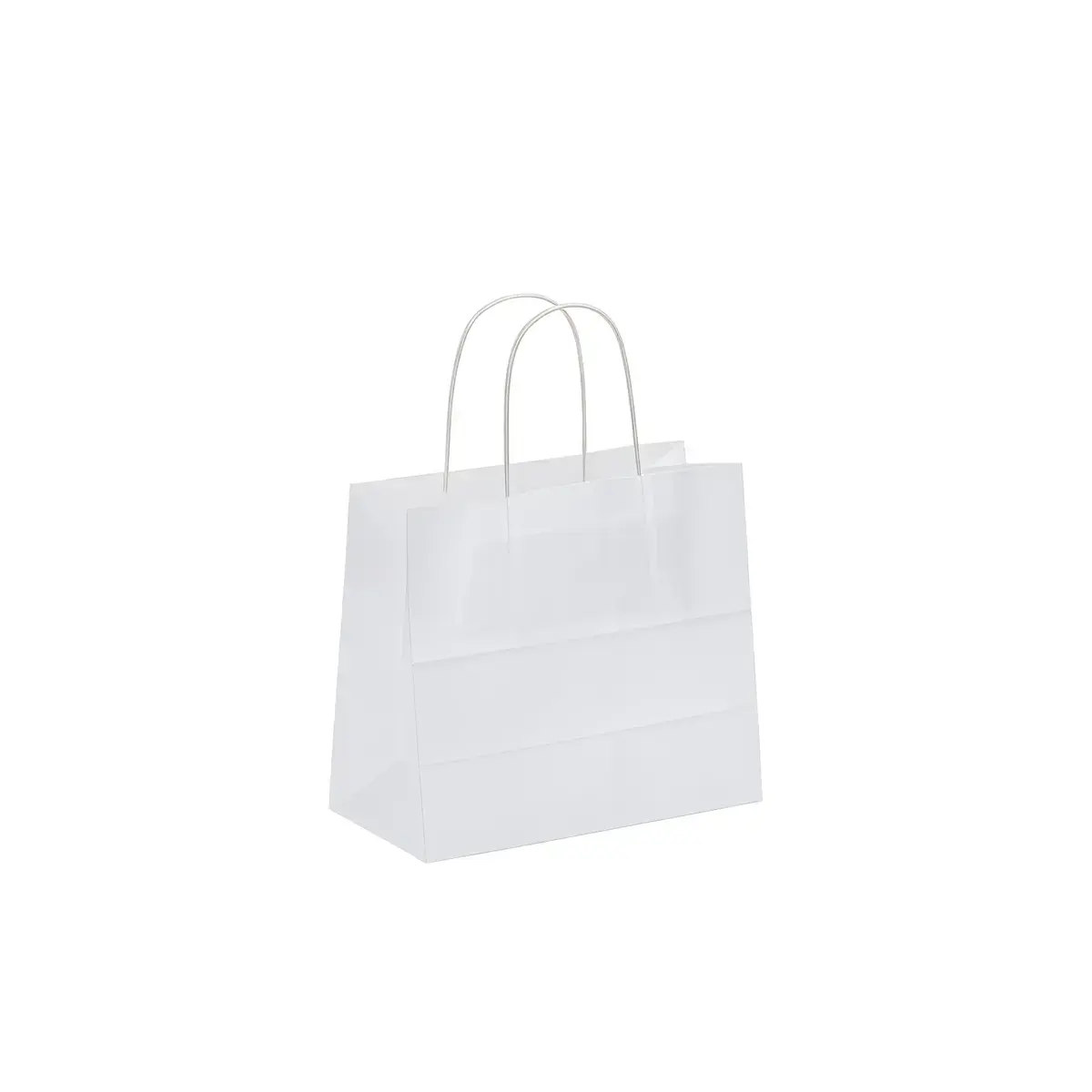 Sac kraft blanc poignées torsadées 19 x 8 x 21 cm 90g/m² - Lot de 50 - Sacs kraft blanc poignées torsadées