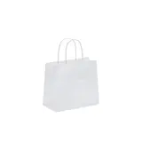 Sac kraft blanc poignées torsadées 19 x 8 x 21 cm 90g/m² - Lot de 50 - Sacs kraft blanc poignées torsadées