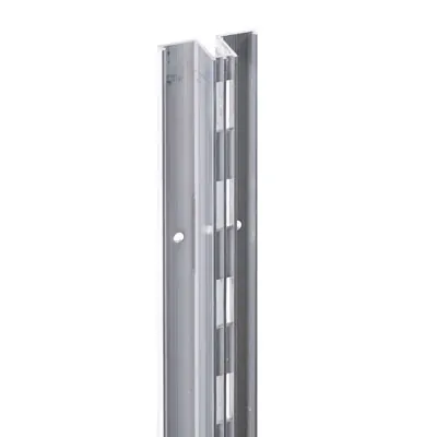 Crémaillère centrale alu double perforation 240 x 5 cm – Pas de 50 mm – Pour panneaux rainurés - Ligne Crémawall