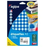 Pastille adhésive permanente Bleue ø 15 mm Agipa - Pastille de signalisation - Étui de 960 - Gommettes de couleur