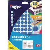 Pastille adhésive permanente Bleue ø 15 mm Agipa - Pastille de signalisation - Étui de 960 - Étiquettes adhésives Soldes