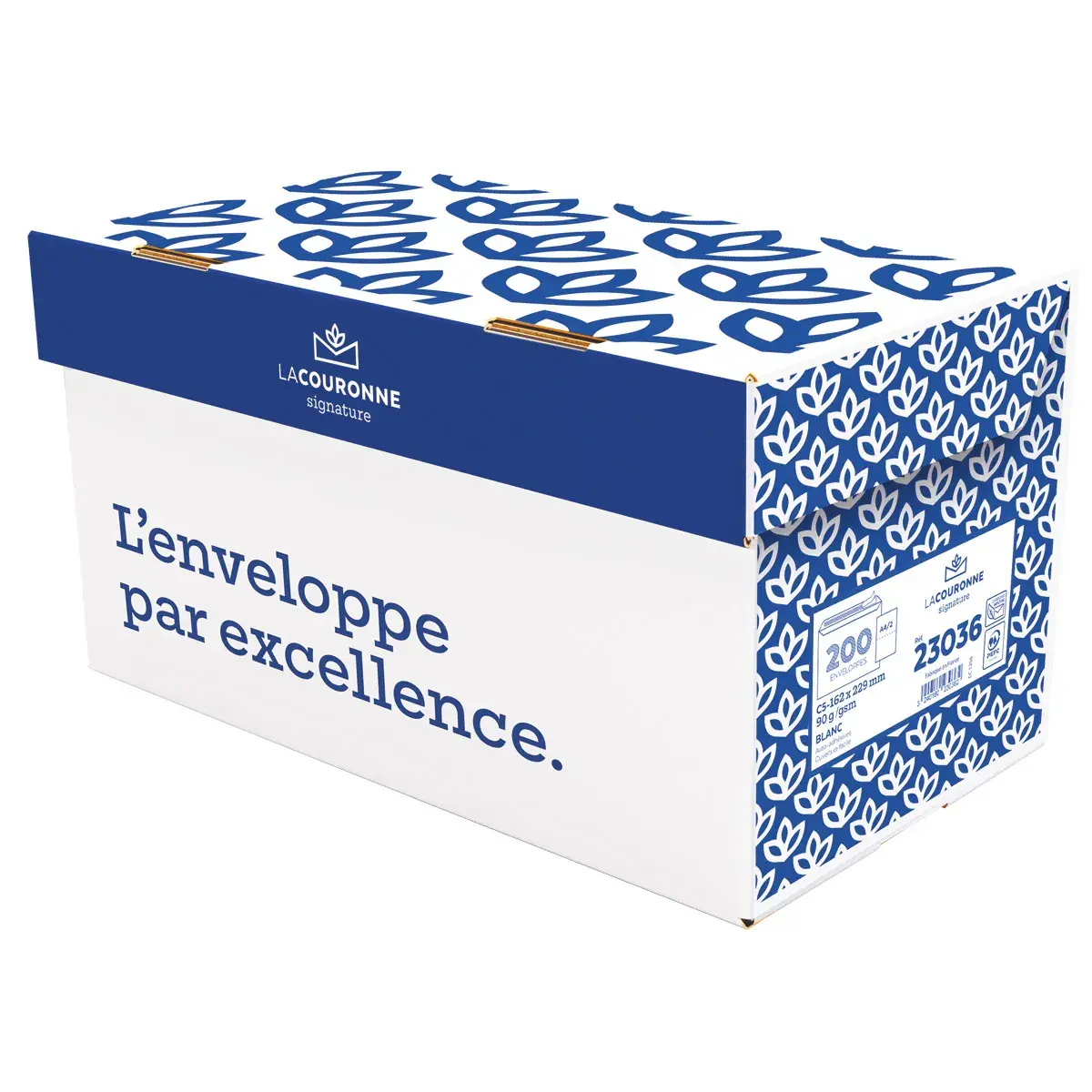Enveloppe C5 blanche sans fenêtre La Couronne Signature 162 x 229 mm 90g – Boîte de 200 - Enveloppes blanches, Enveloppes kraft-2