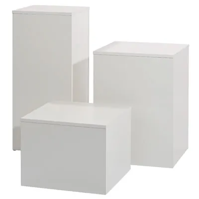 Podium colonne blanc 50 x 50 x 70 cm - Podium cube - Podium de présentation magasin - Podiums de présentation, Présentoirs 3 niveaux-2