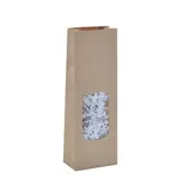 Sac SOS kraft brun avec fenêtre 400 ml 10 x 5,5 x 28,5 cm - Sachet SOS - Lot de 100 - Sacs SOS avec fenêtre