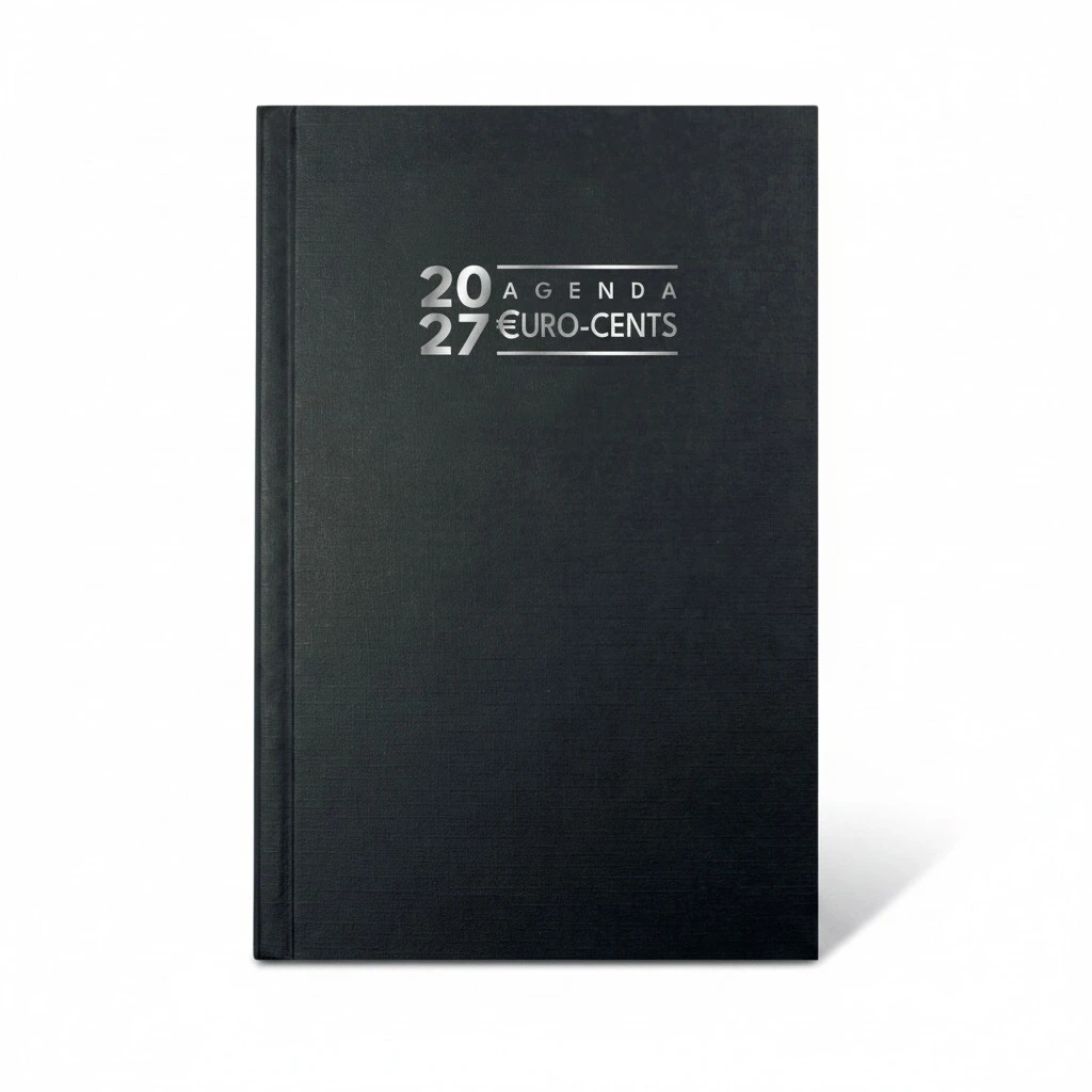 Agenda journalier noir 2027 Euro/Cents 13,5 x 21 cm - Agendas-Répertoires