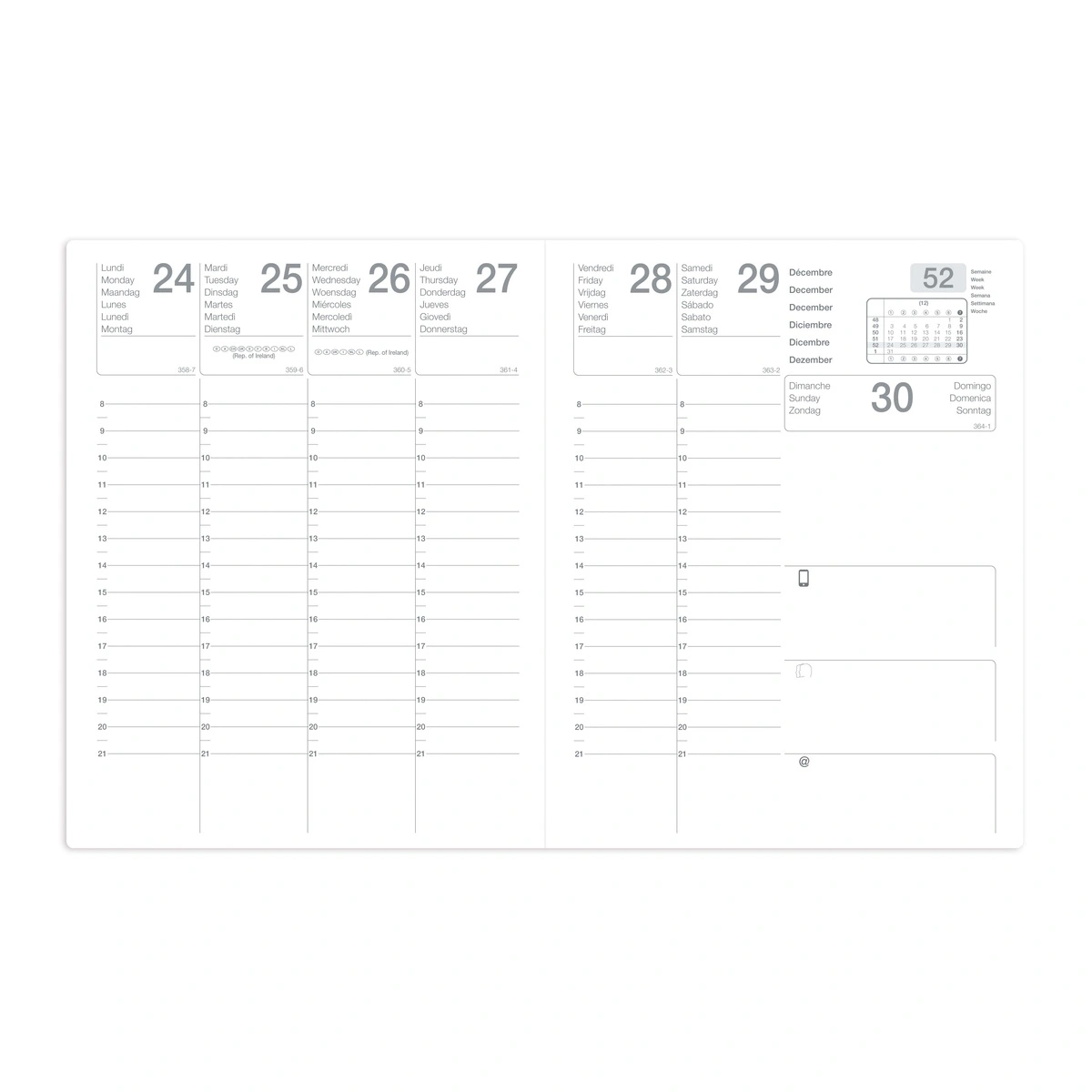 Agenda noir semainier Exdi Mercure 2027 21 x 27 cm - Agendas-Répertoires-3