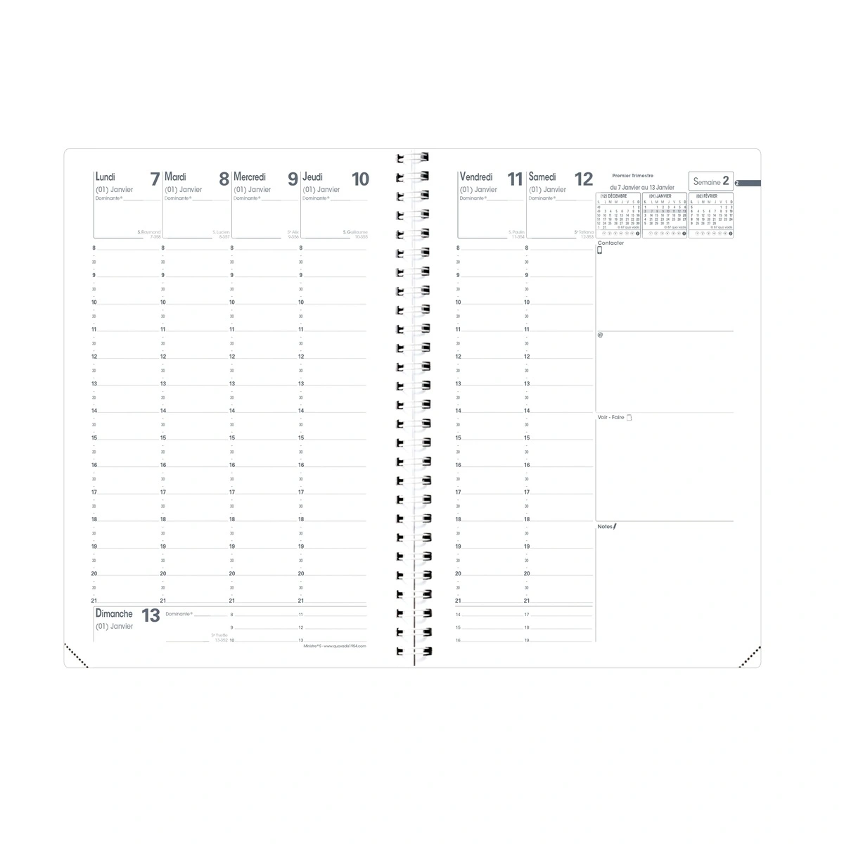 Agenda noir semainier Quo Vadis Ministre S 2027 16 x 24 cm - Agendas-Répertoires-2