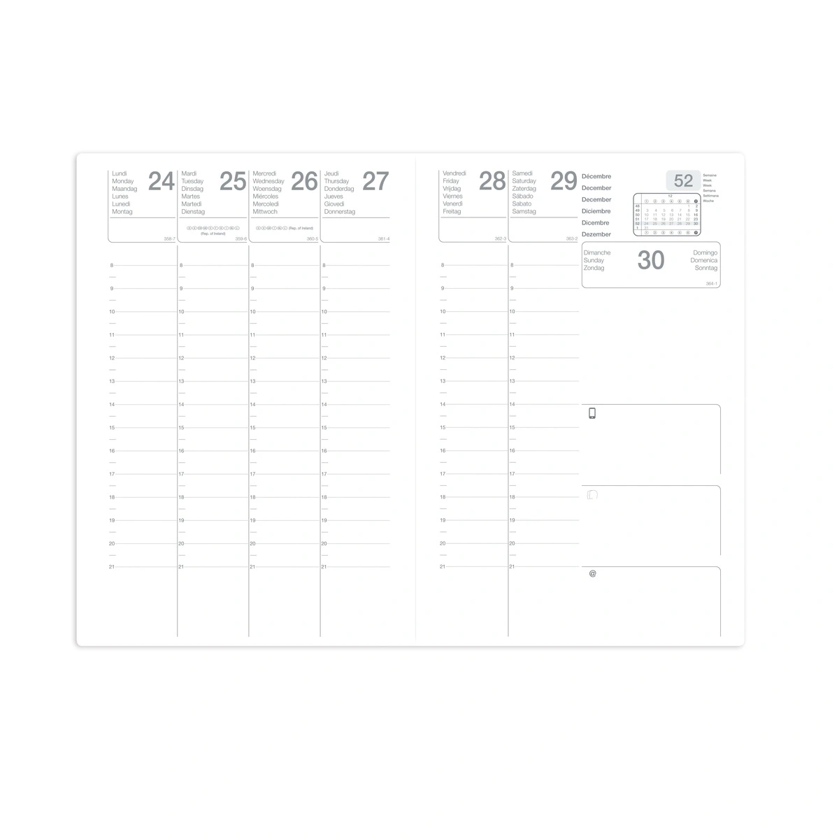 Agenda noir semainier Exdi Olympe 2027 16 x 24 cm - Agendas-Répertoires-2